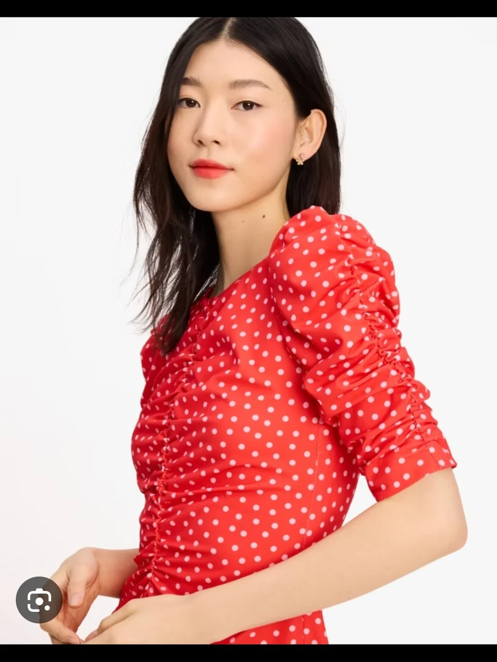 Kate Spade Spring Time Dot Ruched Dress - Picture 4 of 7